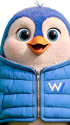 Mascote azul da Weehub