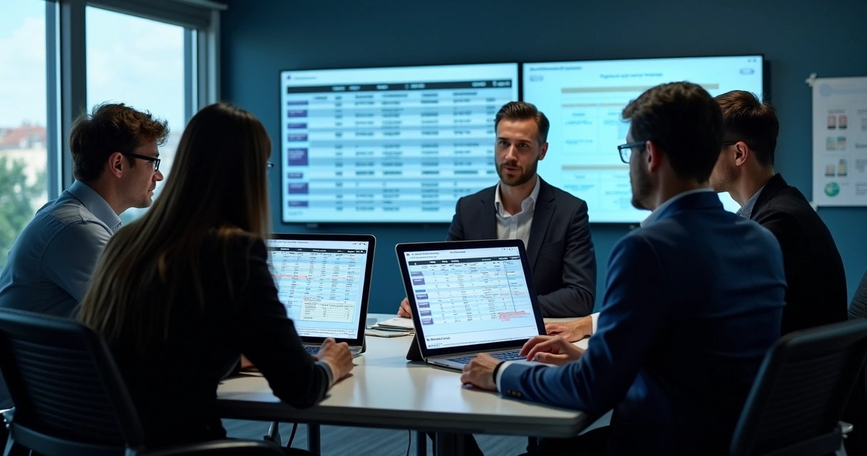 Equipe analisando migração de tabelas fiscais