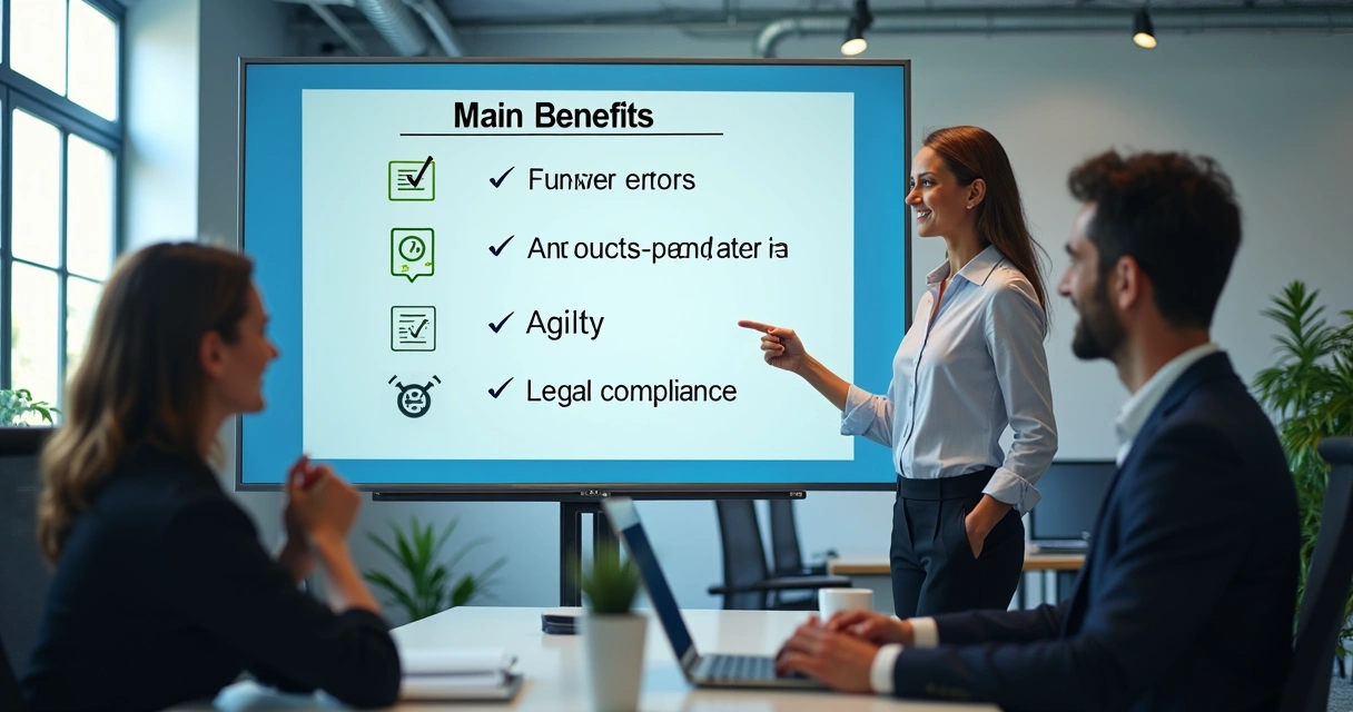 Painel com benefícios do configurador de tributos