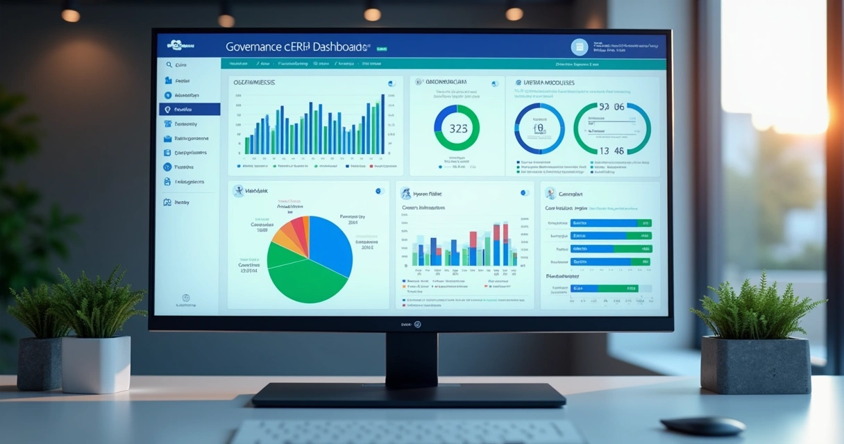 Dashboard de governança de ERP TOTVS em nuvem