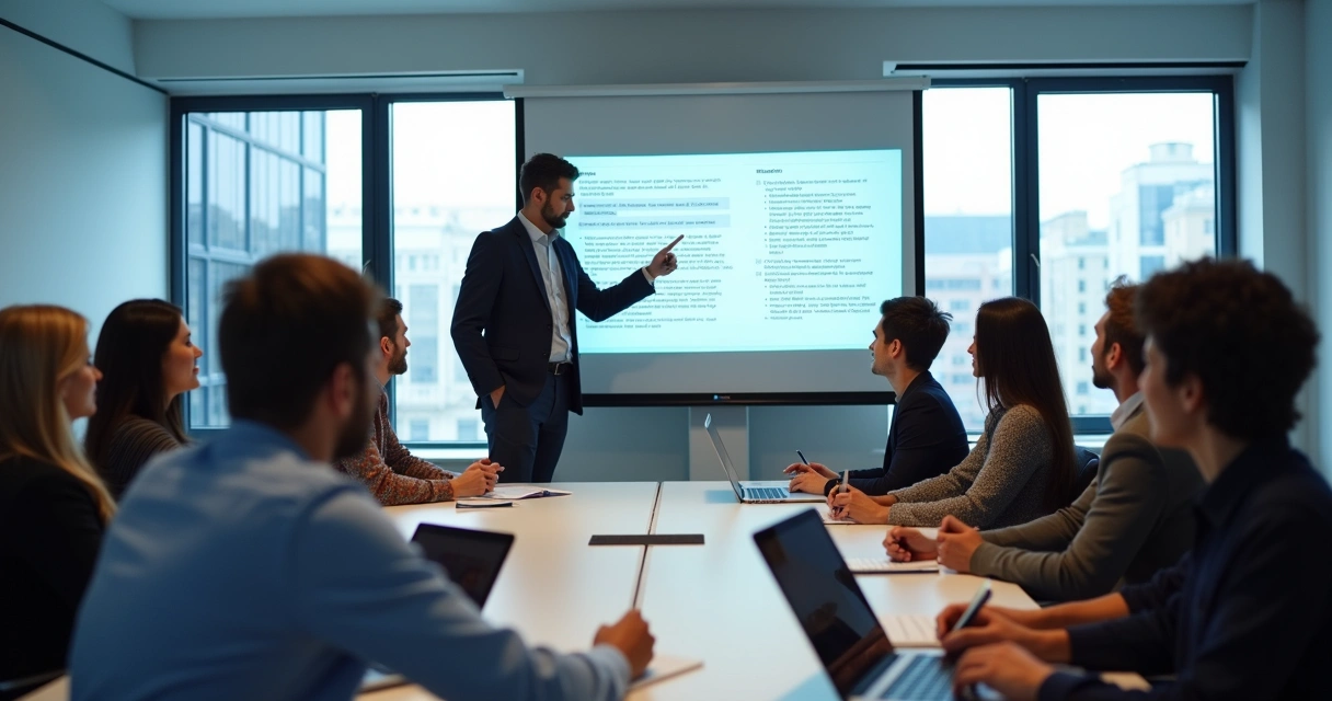 Treinamento de equipe sobre atualizações do ERP