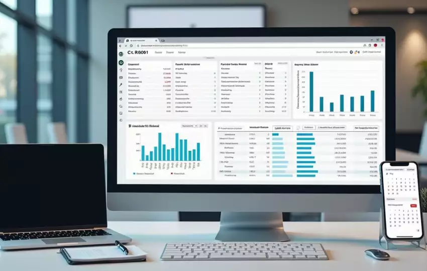 Tela de ERP com condições de pagamento configuradas em gráficos e tabela