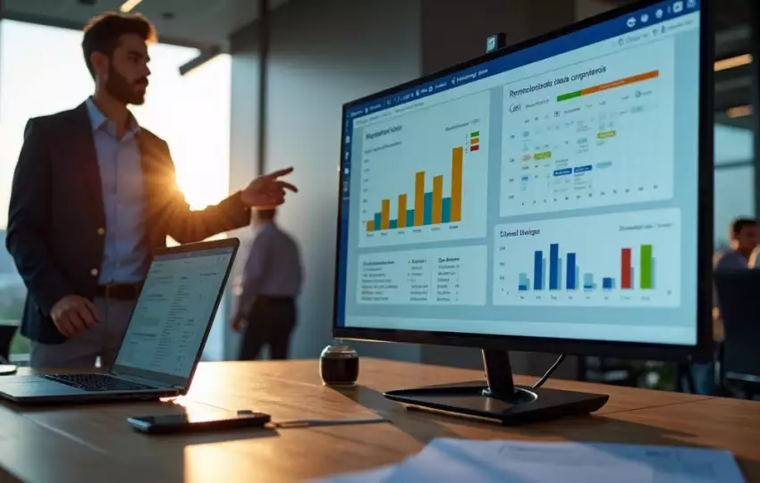 Equipe analisando obrigações acessórias tributárias em sistema fiscal na tela